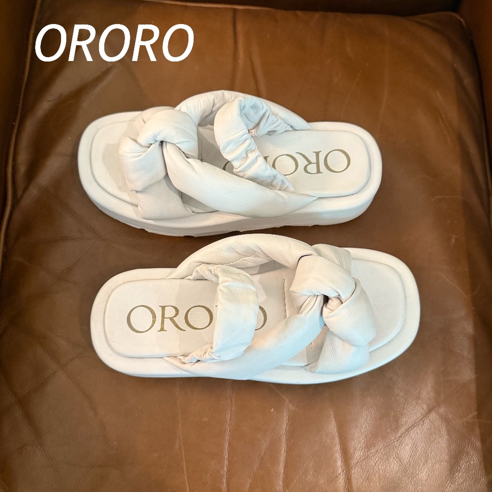 ORORO white platform sandals Size 5 (37) ( Very similar to Pradas)